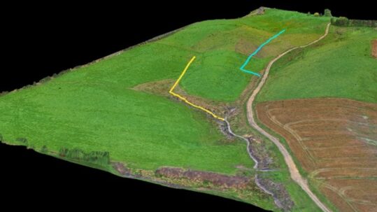 Farm drainage mapped with a drone